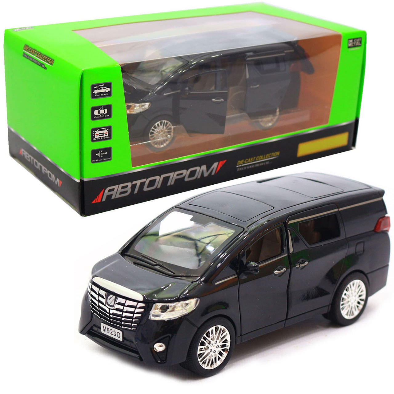 Машинка іграшкова Автопром «Toyota» метал, чорна, 20 см, (світло, звук, двері відчиняються) 7685, фото 1