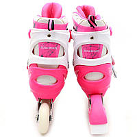 Дитячі ролики Scale Sports рожеві в сумці (розмір 35-38, метал, що світяться колеса ПУ) 2088000022282, фото 5