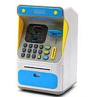Іграшка скарбничка Банкомат, JY Toys, блакитний, 16х14х26 см (7010A). Сейф з кодом, фото 3