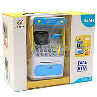 Іграшка скарбничка Банкомат, JY Toys, блакитний, 16х14х26 см (7010A). Сейф з кодом, фото 8