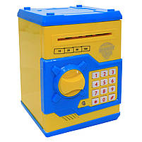 Іграшка скарбничка-сейф з кодом дитячий жовтий від 3 років 13*18*14 см (WF-3001A), фото 2
