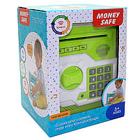 Іграшка скарбничка-сейф з кодом дитячий зелений від 3 років 13*18*14 см (WF-3001A), фото 4