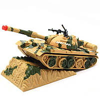 Машинка іграшкова Автопром «Танк» (світлові і звукові ефекти) бежевий 2002, фото 5