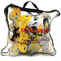 Дитячі ролики Жовті (розмір 35-38, метал, що світяться колеса ПУ) LF905M, фото 2