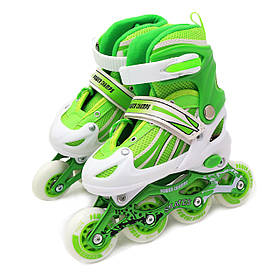 Ролики дитячі Power Champs, зелений, алюмінієве шасі, колеса PU, розмір 30-33, (POWER CHAMPS PVC S)