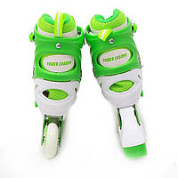 Ролики дитячі Power Champs, зелений, алюмінієве шасі, колеса PU, розмір 30-33, (POWER CHAMPS PVC S), фото 3