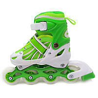 Ролики дитячі Power Champs, зелений, алюмінієве шасі, колеса PU, розмір 30-33, (POWER CHAMPS PVC S), фото 5