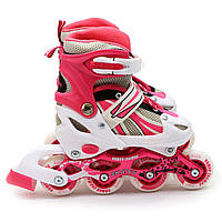 Ролики дитячі Power Champs, рожевий, алюмінієве шасі, колеса PU, розмір 30-33, (266482573-S), фото 2