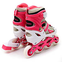 Ролики дитячі Power Champs, рожевий, алюмінієве шасі, колеса PU, розмір 30-33, (266482573-S), фото 3