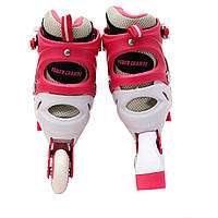 Ролики дитячі Power Champs, рожевий, алюмінієве шасі, колеса PU, розмір 30-33, (266482573-S), фото 4