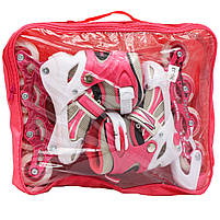 Ролики дитячі Power Champs, рожевий, алюмінієве шасі, колеса PU, розмір 30-33, (266482573-S), фото 5