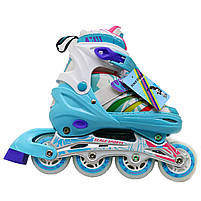 Ролики дитячі SCALE SPORT, бірюзові, розмір 35-38, алюміній, колеса PU (LF907M-M-3), фото 3