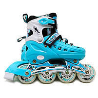 Ролики дитячі SCALE SPORT, блакитні, розмір 31-34, алюміній, колеса PU (LF905-S), фото 2