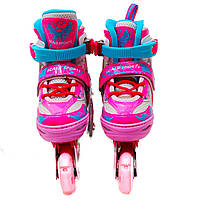 Ролики дитячі SCALE SPORT, рожевий, розмір 31-34, алюміній, колеса PU (1587967795), фото 2