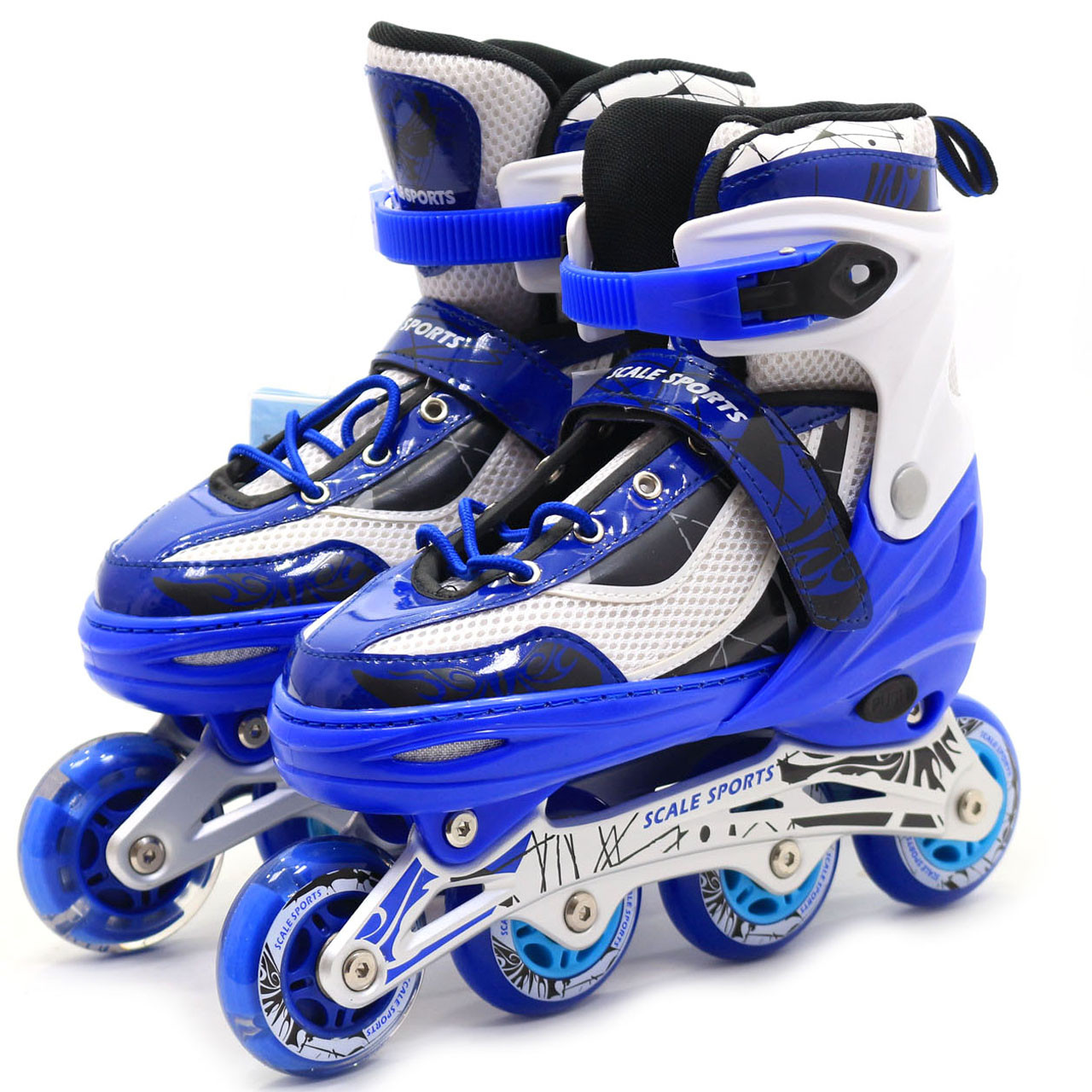 Ролики дитячі Scale Sports Сині, розмір 39-42, метал, що світяться колеса ПУ (2016811037)