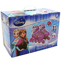 Ролики дитячі для дівчинки із захистом «Холодне серце» розмір 27-30, алюміній, що світяться колеса PU 1859317378, фото 8