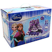 Ролики дитячі для дівчинки із захистом «Холодне серце» розмір 27-30, алюміній, що світяться колеса PU 1859317378, фото 9