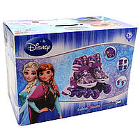 Ролики дитячі для дівчинки із захистом «Холодне серце» розмір 35-38, алюміній, що світяться колеса PU 1683966127, фото 8