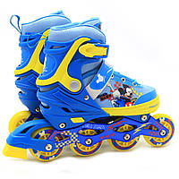 Ролики дитячі з захистом (розмір 34-38, метал, колеса ПУ) SD11013-M, фото 4