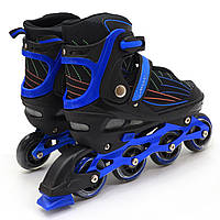 Роликові ковзани Caroman Sports, чорно-сині, розмір 38-41, метал, що світяться колеса PU, (1340825669), фото 2