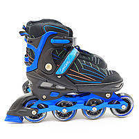 Роликові ковзани Caroman Sports, чорно-сині, розмір 38-41, метал, що світяться колеса PU, (1340825669), фото 3