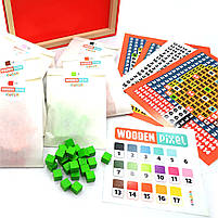 Дитячий дерев'яний конструктор мозаїка Wooden pixel 6 Cubika (Кубика), 400 дет. (14927), фото 4