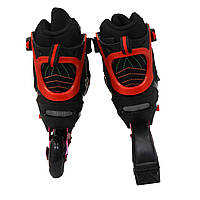 Роликові ковзани Scale Sports, червоно-чорні, розмір 34-37, метал, що світяться колеса ПУ, 1637659451-M, фото 5