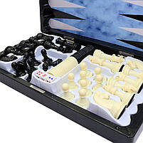 Настільна гра 3в1 магнітні Шахи Шашки Нарди пластик метал 32*32*5 см (MC1178), фото 6