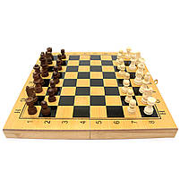 Настільна гра 3в1 Шахи Шашки Нарди дерево 30*30*5 см (B3116), фото 2