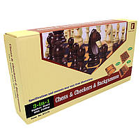 Настільна гра 3в1 Шахи Шашки Нарди дерево 30*30*5 см (B3116), фото 5