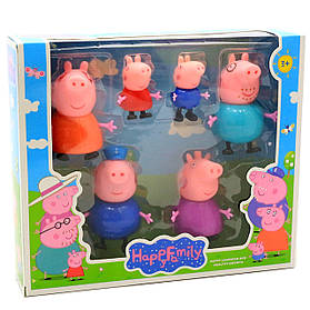 Дитячий ігровий набір фігурок «Сім'я Свинки Пеппі», 6 штук (PP605-6)