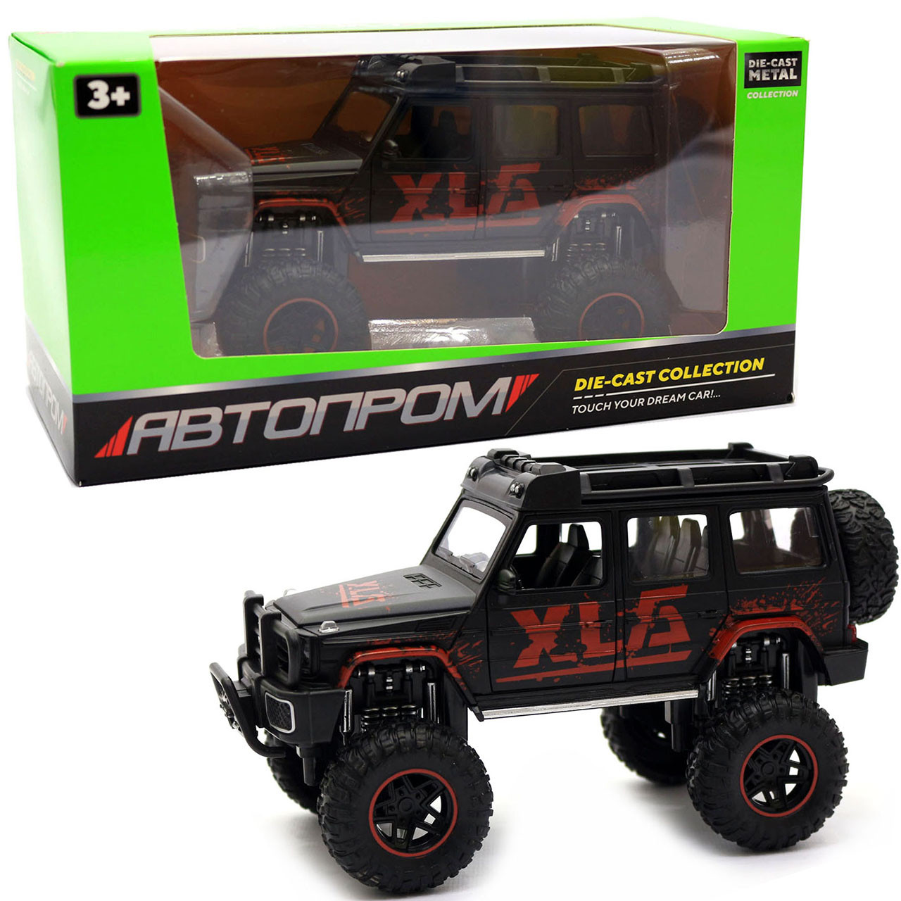 Машинка іграшкова Автопром «Mercedes-Benz G63 AMG 4x4» (джип) метал, 20 см, чорний (світло, звук, двері відчиняються) 7698, фото 1