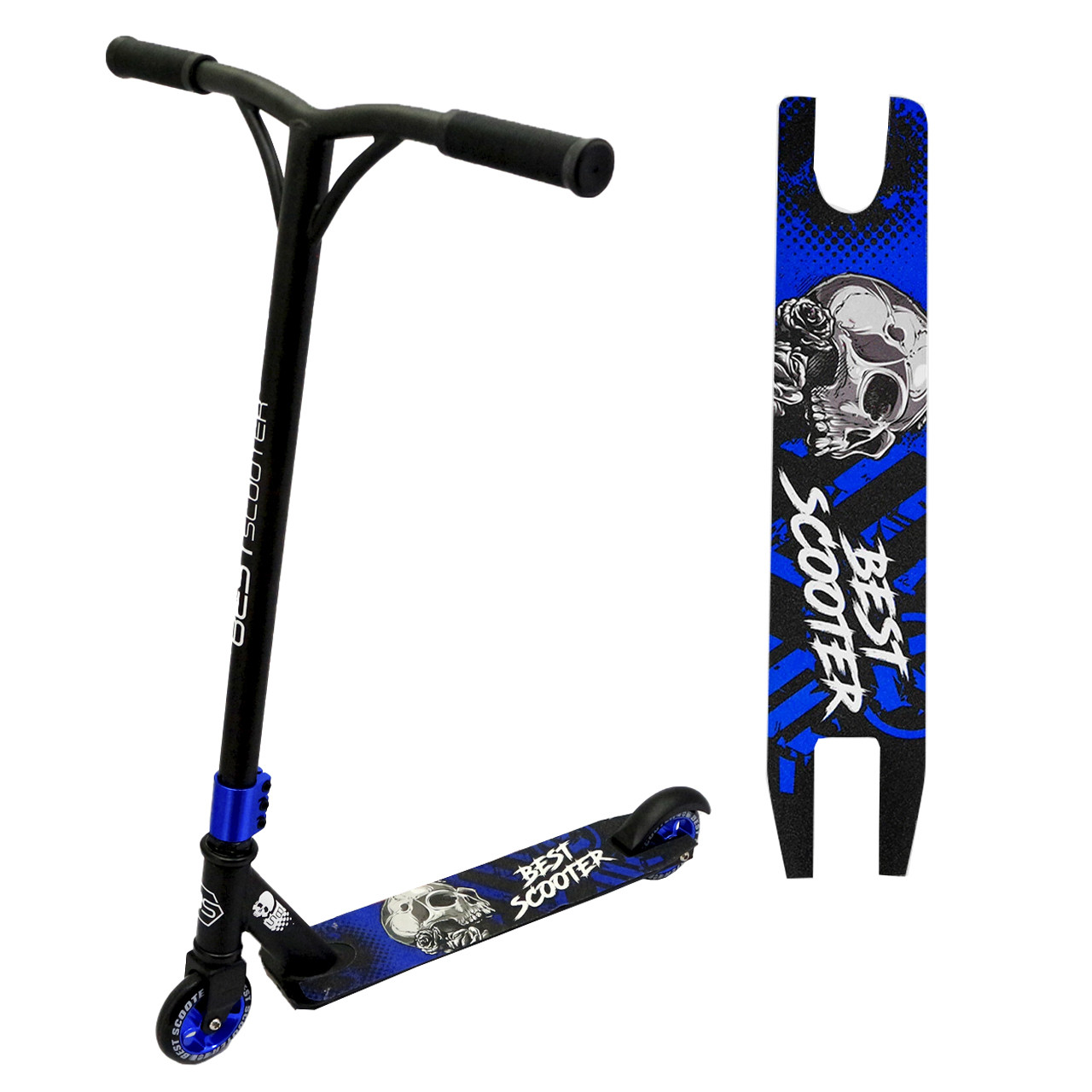 Трюкових самокат двоколісний Best Scooter, синій, колеса PU 100 мм, до 80 кг, (67531), фото 1