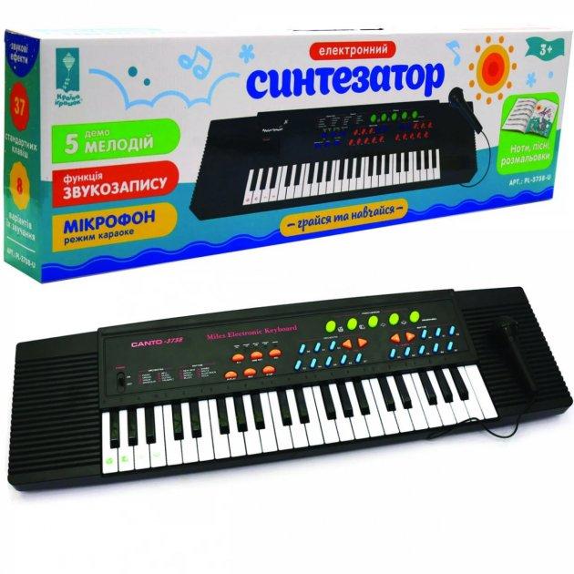 Дитячий синтезатор «Країна іграшок» з мікрофоном від мережі або батарейок (PL-3737-U), фото 1