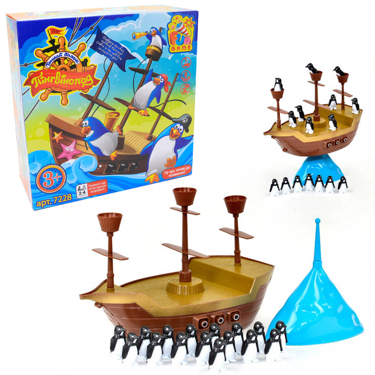 Настольная игра Fun Game «Пінгвінопад» (Пингвинопад) 7228, фото 1