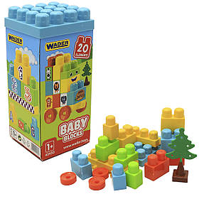 Конструктор «Мої перші кубики» Wader Baby Blocks, 20 деталей від 1 року 23 * 10 * 10 см (41430)