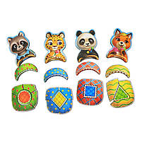 Гра пазл сортер вкладиш «Звірі в колясках», дерев'яна іграшка, Ань-Янь, 32 * 23 * 1 см, від 3 років, (ПСД176), фото 4