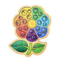 Гра пазл сортер вкладиш «Цветик-семицветик - 2», дерев'яна іграшка, Ань-Янь, 27 * 27 * 1 см, від 3 років, (ПСФ039), фото 2