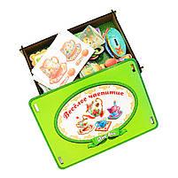 Гра сортер пазл «Веселе чаювання», дерев'яна іграшка, UBumblebees, 23 * 16 * 5 см, від 3 років, (ПСД191), фото 3