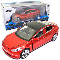 Машинка металлическая Tesla «AutoExpert» Тесла красный звук свет 15*5*7 см (12803W)