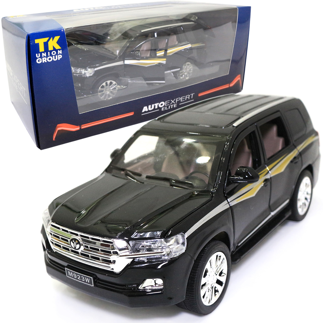 Машинка металева Toyota Land Cruiser AutoExpert Тойота джип чорний звук світло 19*7*7 см (EL-6491), фото 1
