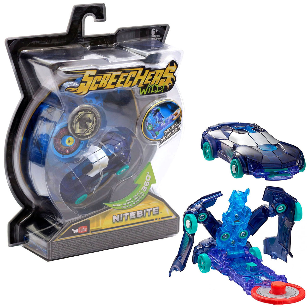 Машинка-трансформер ігровий набір Screechers Wild Дикі Скрічери L1 Найтбайт (EU683115), фото 1