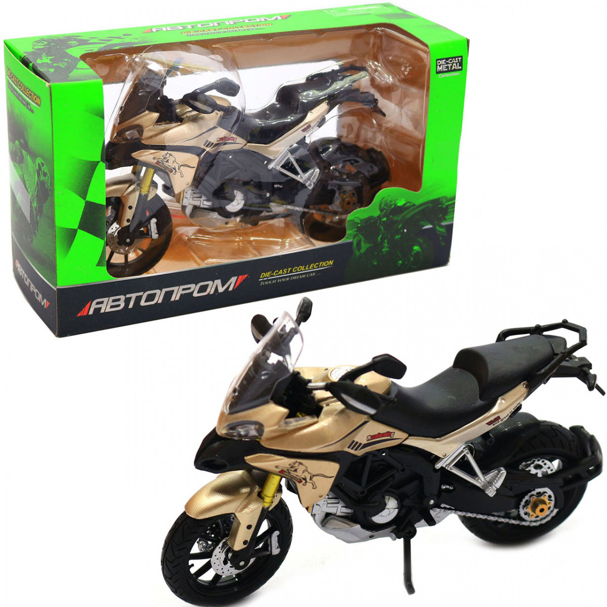 Мотоцикл Автопром HX-795, золотий, 16х5х10 см (7748), фото 1