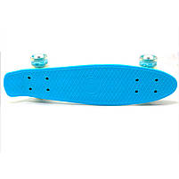 Пенні борд (скейт) блакитний з світяться колесами. Безшумний Penny Board, 56 * 14,5 * 10 см, (MS 0848-5), фото 3