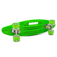 Пенні борд (скейт) Злена з світяться колесами і ручкою. Безшумний Penny Board, 59 * 16 * 10 см, (MS 0461-2), фото 3