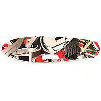 Пенні борд (скейт) з безшумними світяться колесами, ручка (Мотоцикл) C-40311, фото 2