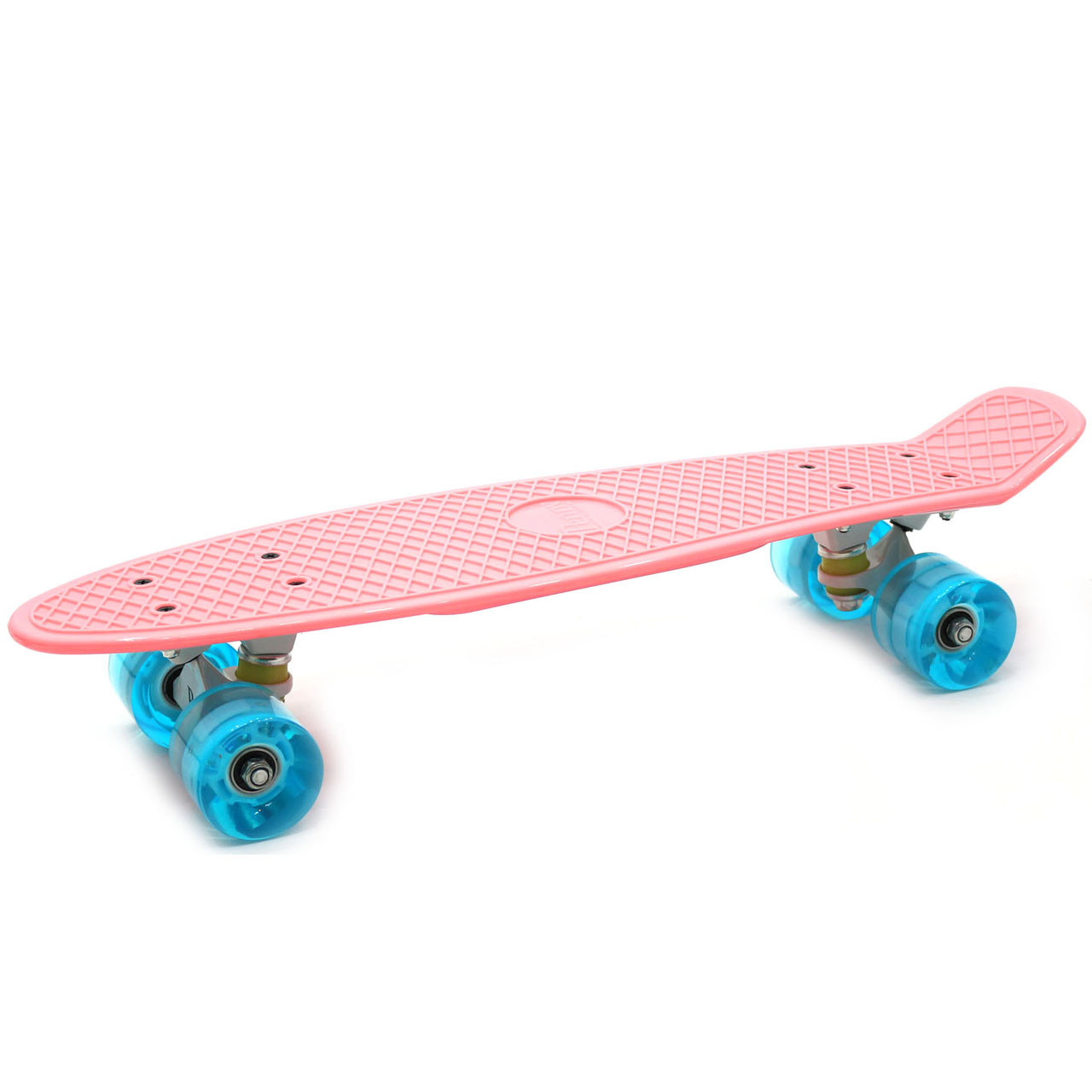 Пенні борд (скейт) з світяться колесами. Безшумний Penny Board Рожевий (566713973)