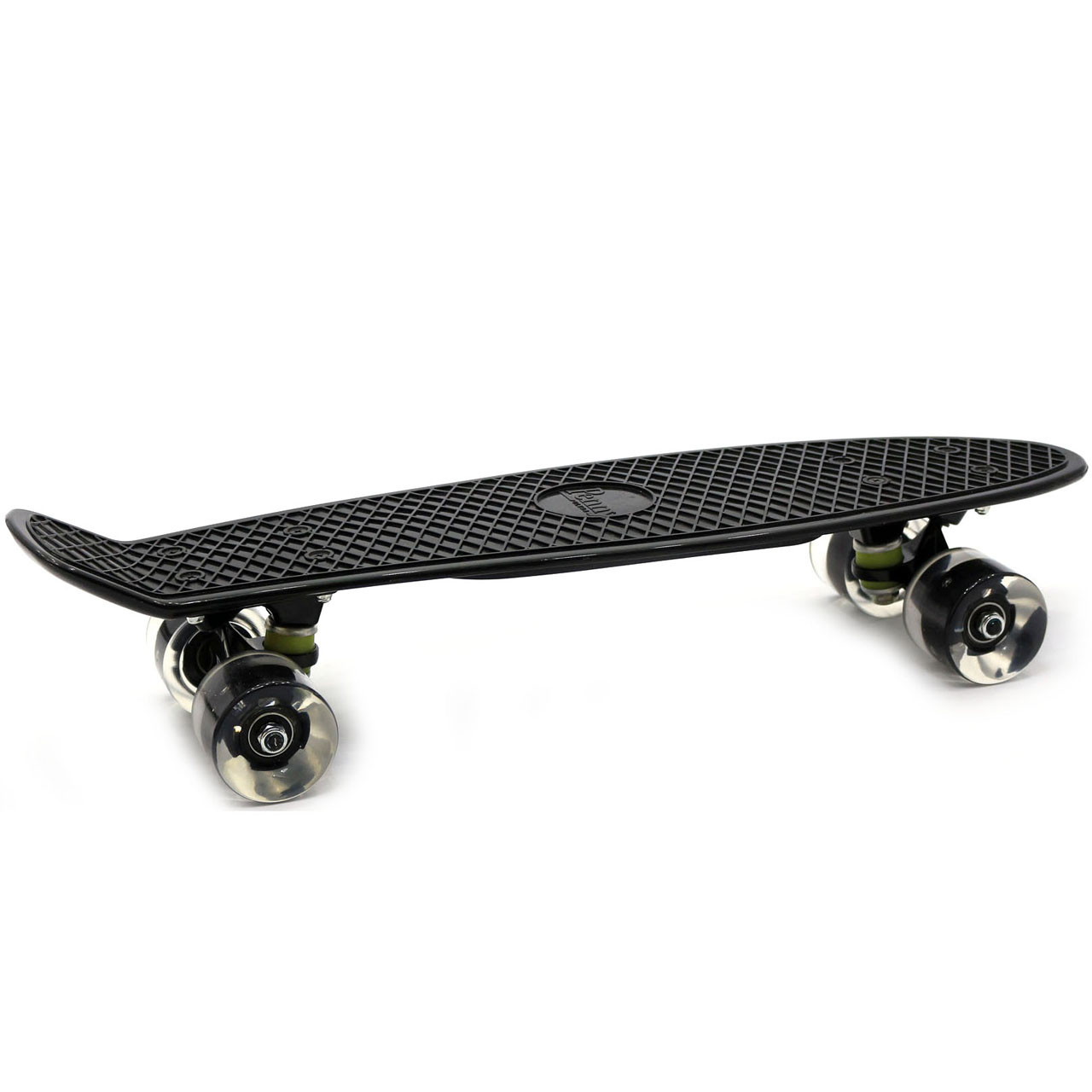 Пенні борд (скейт) з світяться колесами. Безшумний Penny Board Чорний (1454088165)