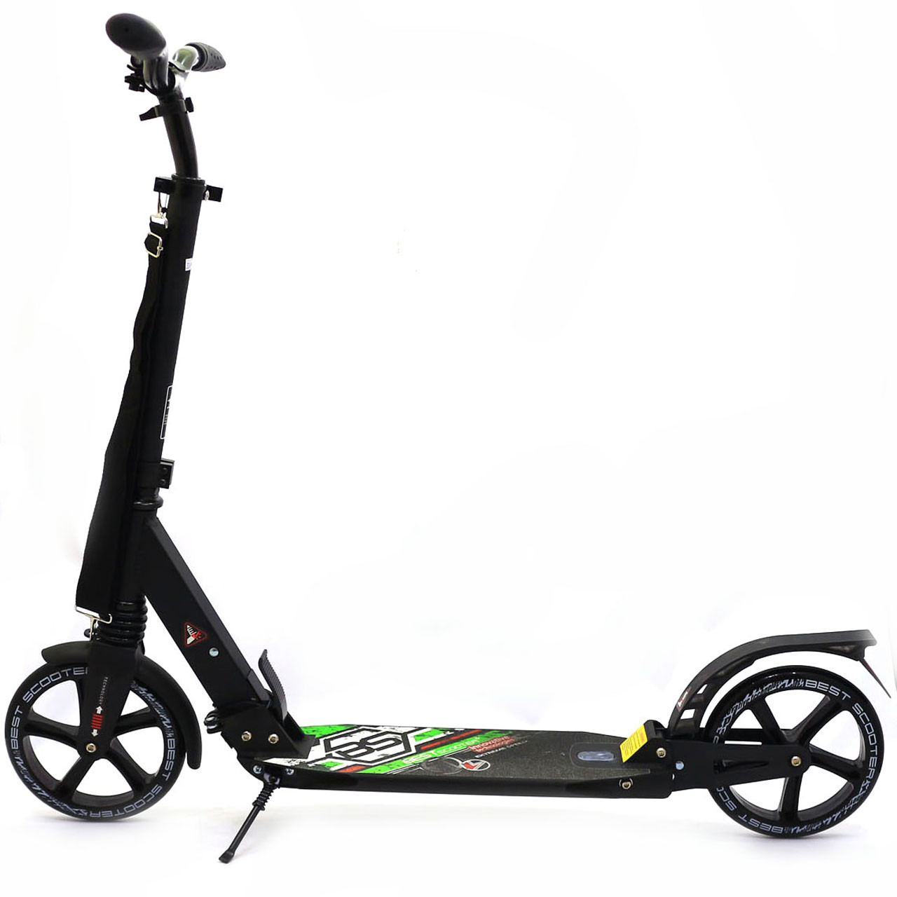 Самокат двухколесный BEST SCOOTER зеленый, 2 амортизатора, колеса PU - 200 мм (33006) - фото 3 - id-p1244357847