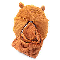 М'яка іграшка-подушка Хом'як з пледом 3 в 1 коричневий 35*25*20 см (M11186), фото 5